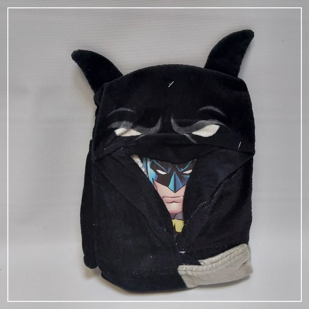 Batman Kids Hooded Towel Wrap 24x50 Black Streetwear Superhero Character Cape